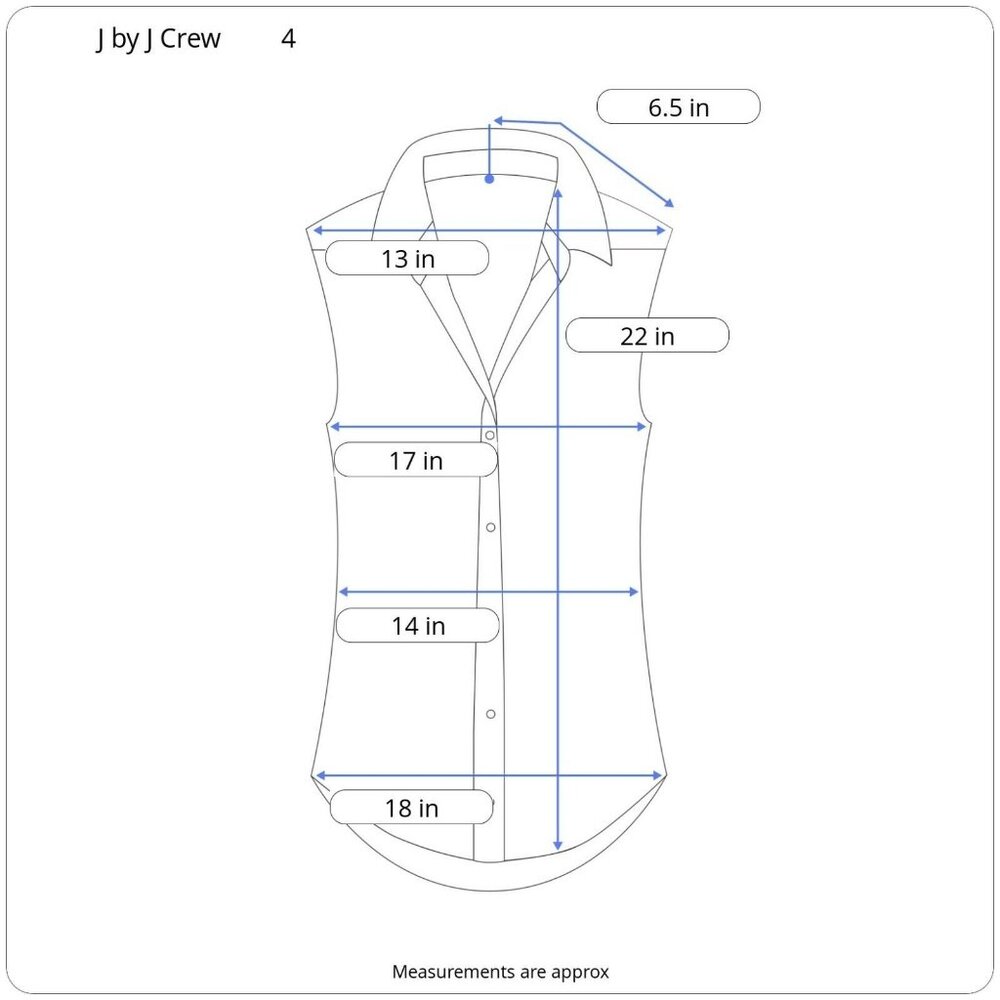 J by J.Crew Womens Chambray Wrap Style Top Size 4 Blue Cotton Flutter Sleeve - Picture 3 of 10